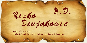Miško Divjaković vizit kartica